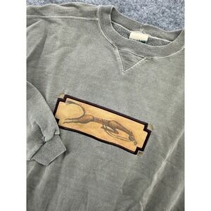 Coldwater Creek Vtg Sweatshirt Women L Olive Green Vintage Horse Patch Pullover